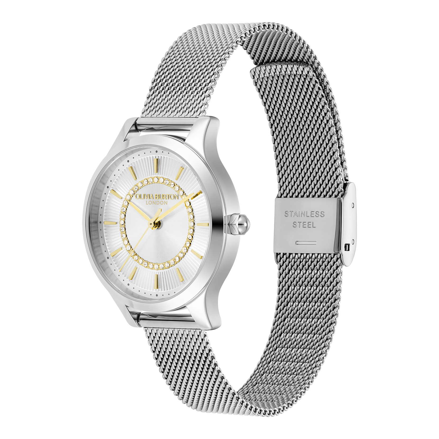 Thumbnail Image 2 of Olivia Burton Ladies' Stainless Steel Mesh Bracelet Watch