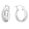 Thumbnail Image 1 of 9ct White Gold Glitter Double Row Hoop Earrings