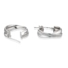 Thumbnail Image 2 of 9ct White Gold Glitter Double Row Hoop Earrings