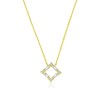 Thumbnail Image 1 of 9ct Yellow Gold Round & Baguette Cubic Zirconia Open Square Necklace