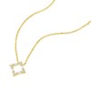 Thumbnail Image 2 of 9ct Yellow Gold Round & Baguette Cubic Zirconia Open Square Necklace