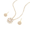 Thumbnail Image 2 of 9ct Yellow Gold Cubic Zirconia Flower Cluster Earrings & Pendant Set