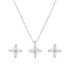 Thumbnail Image 1 of 9ct White Gold Cubic Zirconia Flower Earrings & Pendant Set