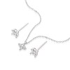 Thumbnail Image 2 of 9ct White Gold Cubic Zirconia Flower Earrings & Pendant Set
