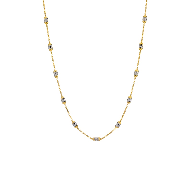 Main Image 1 of 9ct Two-Tone Diamond Cut Station Chain