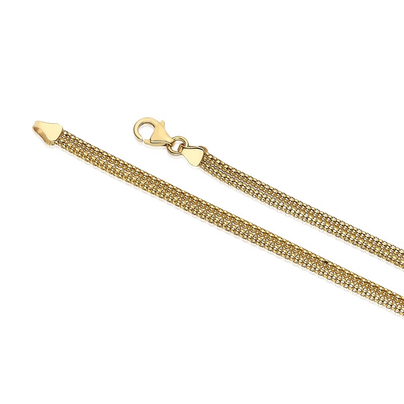 Main Image 3 of 9ct Yellow Gold Multi Row Popcorn Chain Necklace