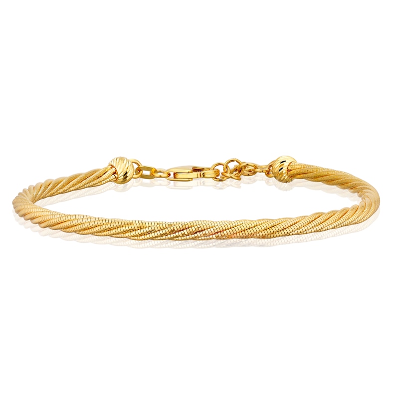 Main Image 1 of 9ct Yellow Gold Adjustable 7.5&quot; Twisted Bracelet