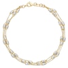 Thumbnail Image 1 of 9ct Two-Tone Gold 7.25" Three Strand Bracelet