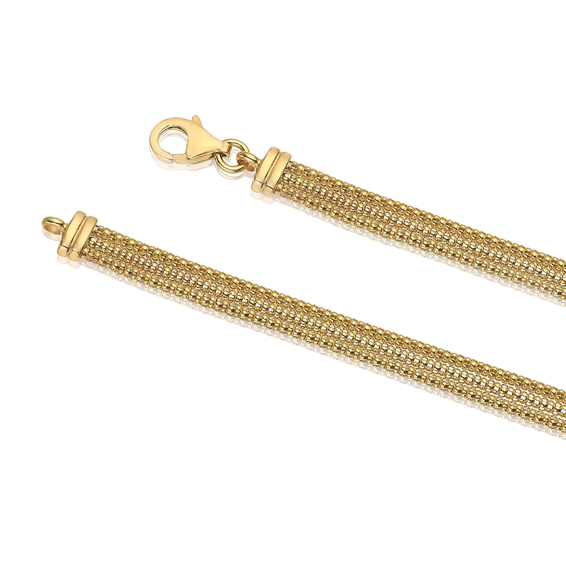 Main Image 3 of 9ct Yellow Gold Multi Row Popcorn Chain Bracelet
