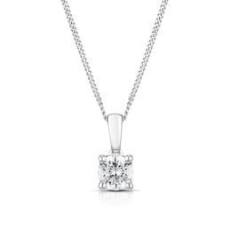 9ct White Gold 0.50ct Diamond Solitaire Necklace