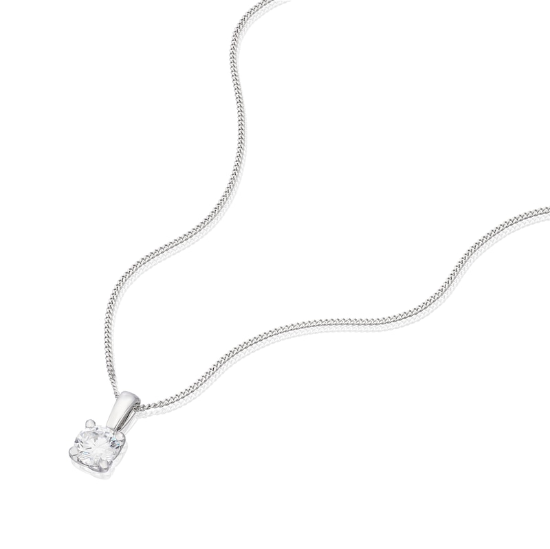 Main Image 2 of 9ct White Gold 0.50ct Diamond Solitaire Necklace
