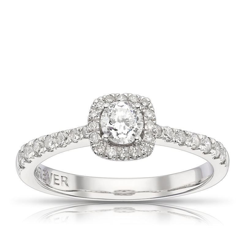 Main Image 1 of The Forever Diamond Platinum 0.50ct Diamond Halo Ring