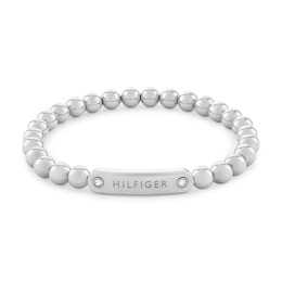 Tommy Hilfiger Ladies' Beaded Stainless Steel Crystal Bracelet