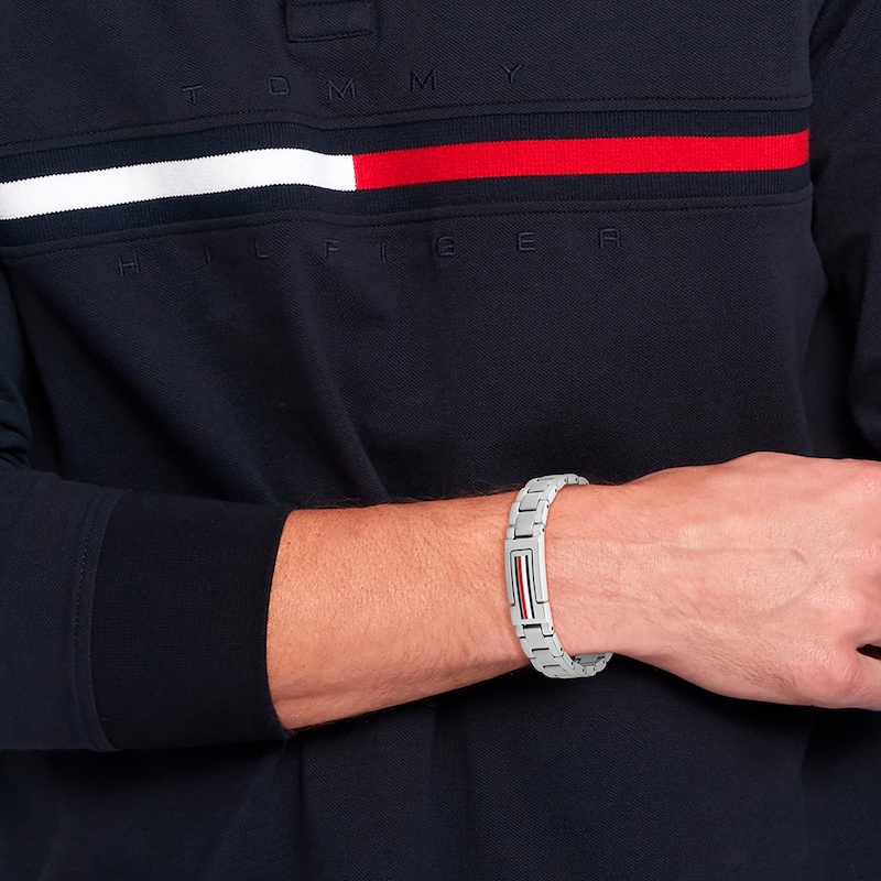 Main Image 2 of Tommy Hilfiger Men's Logo Stainless Steel Link Bracelet