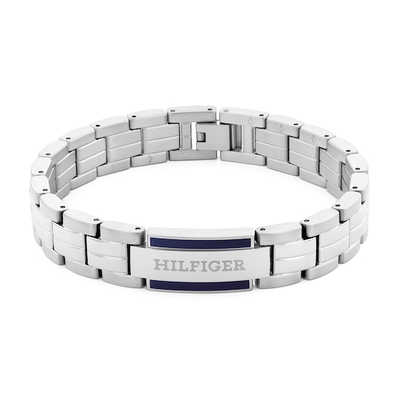 Tommy Hilfiger Men's Blue Enamel Stainless Steel Bracelet