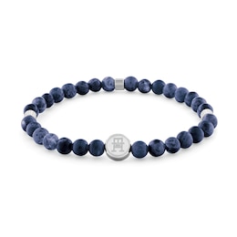 Tommy Hilfiger Men's Blue Tone Sodalite Beaded Bracelet