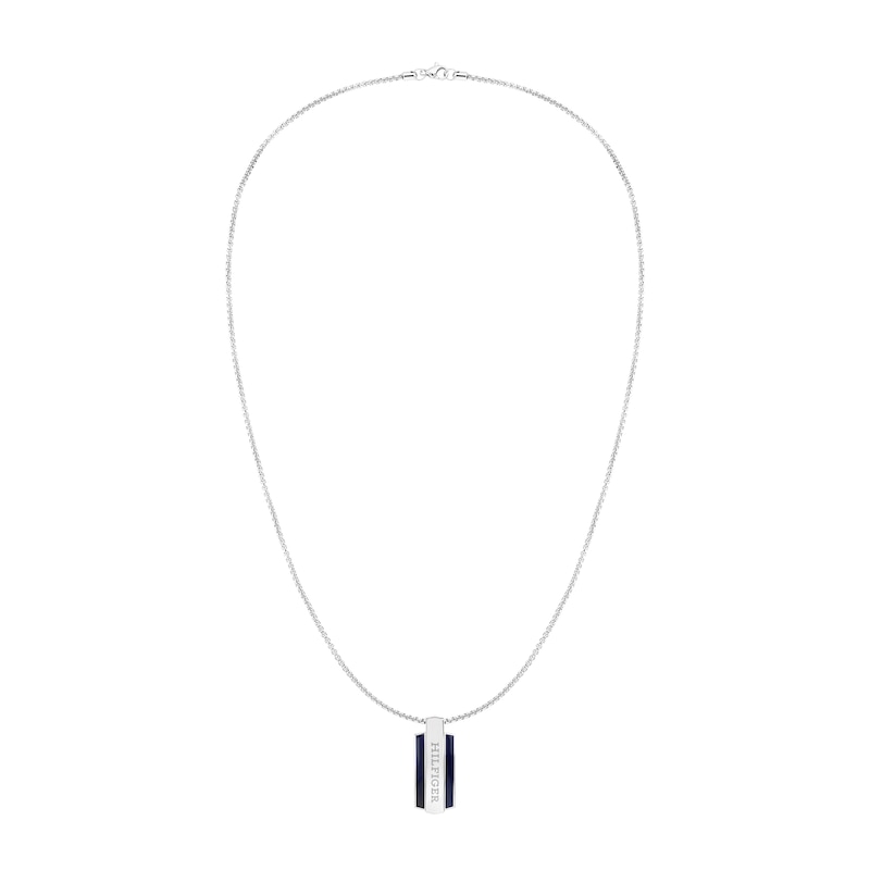 Main Image 1 of Tommy Hilfiger Men's Blue Enamel Stainless Steel Pendant Necklace