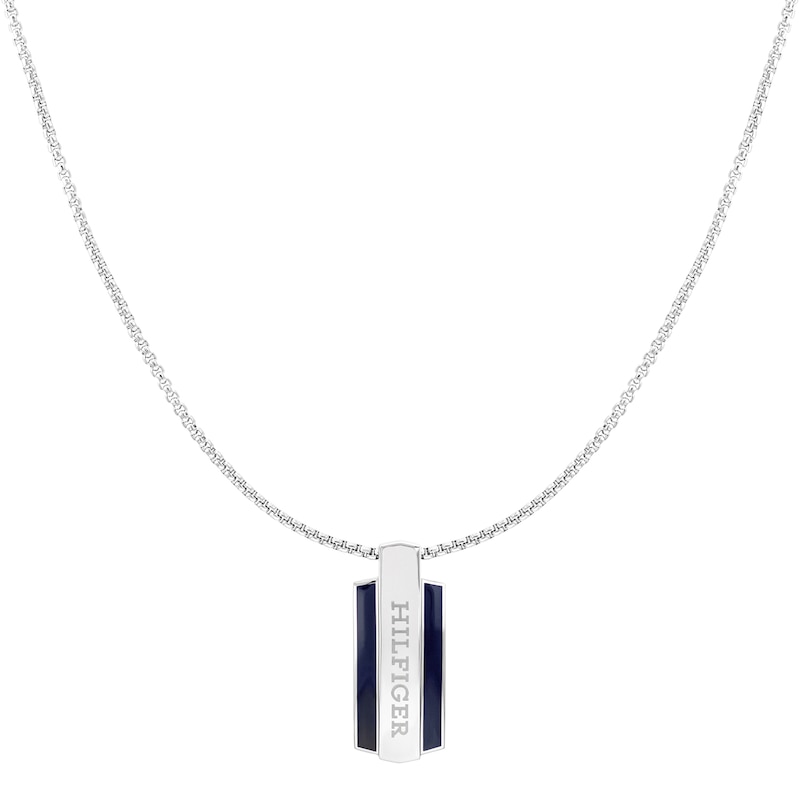 Main Image 2 of Tommy Hilfiger Men's Blue Enamel Stainless Steel Pendant Necklace