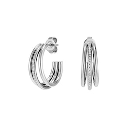 Olivia Burton Ladies' Stainless Steel Ever Stacked Claw Hoop Earrings