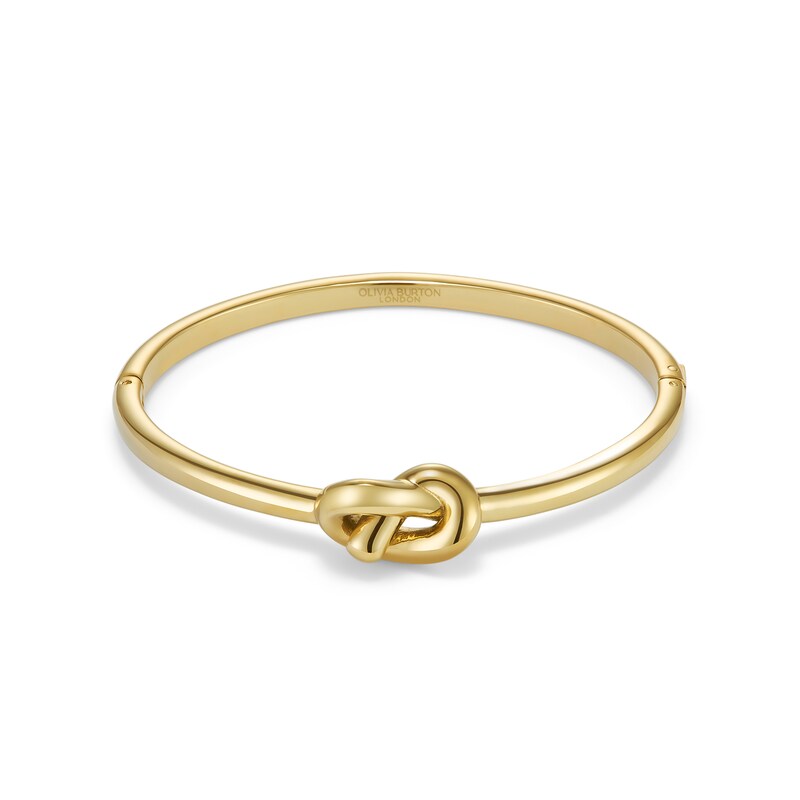 Main Image 1 of Olivia Burton Lovers Knot Ladies' Gold Tone Hinged Bangle