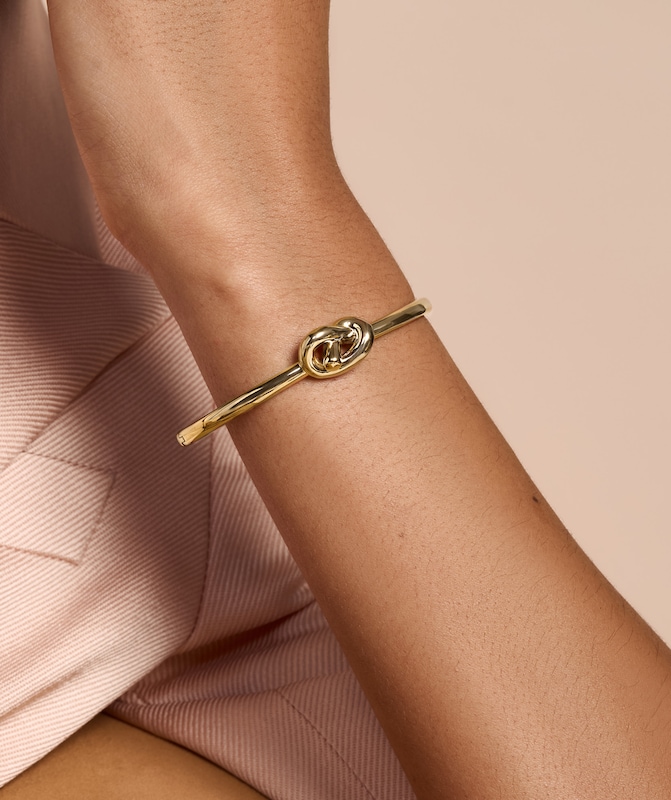 Main Image 3 of Olivia Burton Lovers Knot Ladies' Gold Tone Hinged Bangle