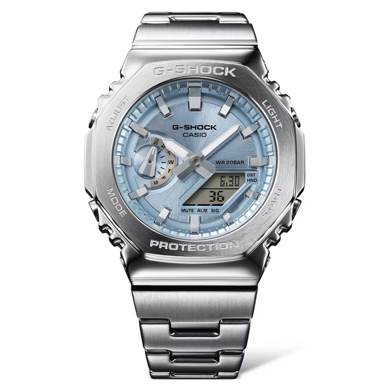 Main Image 2 of G-Shock GM-2110D-2AER Men's Blue Octagonal Dial Stainless Steel Bracelet Watch