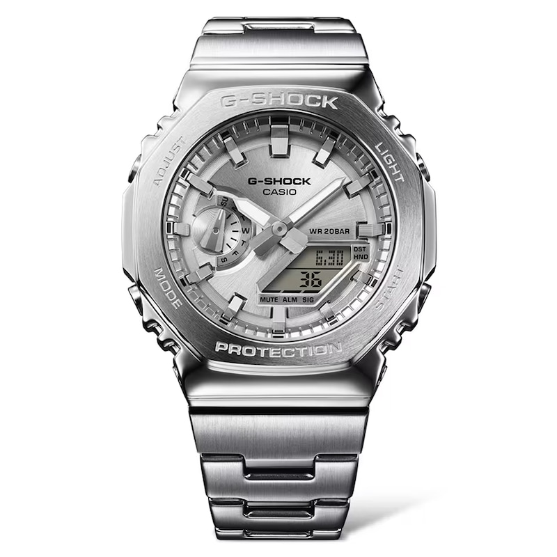 Main Image 2 of Casio G-Shock GM-2110D-7AER Men's White Octagonal Dial Stainless Steel Bracelet Watch