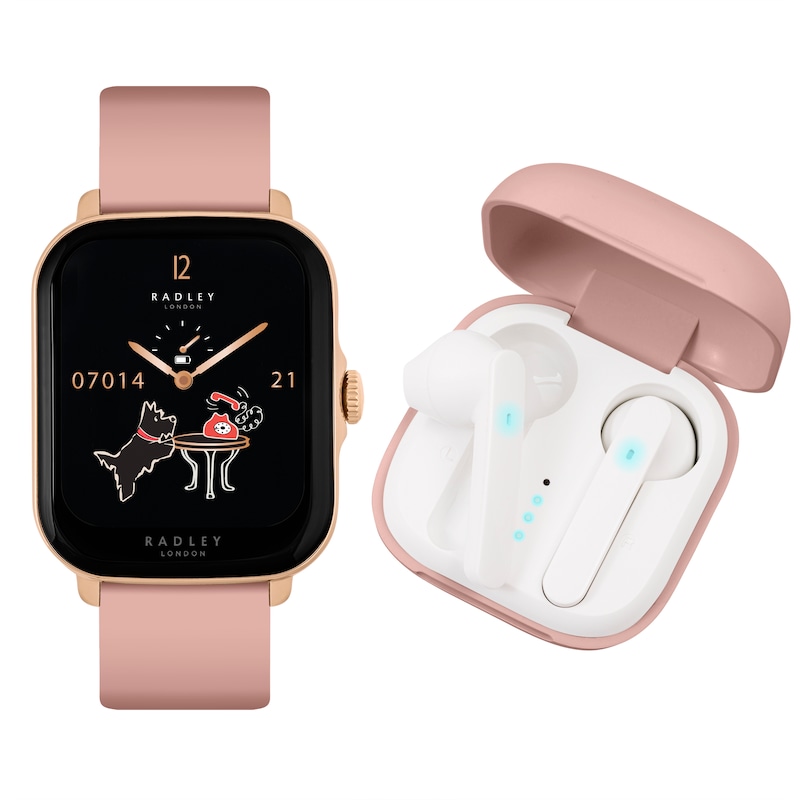 Main Image 1 of Radley Ladies' Series 20 Pink Strap Smart Watch & True Wireless Earphones
