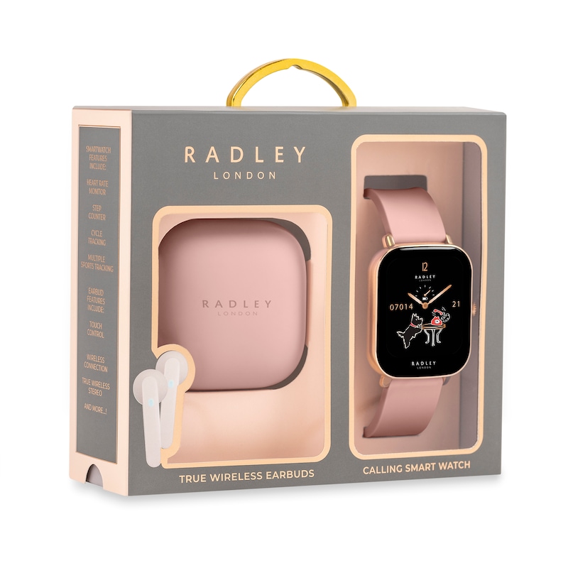 Main Image 7 of Radley Ladies' Series 20 Pink Strap Smart Watch & True Wireless Earphones