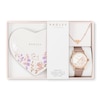 Thumbnail Image 1 of Radley Floral Heart Trinket 18ct Rose Gold Plated Bracelet & Leather Strap Watch Tray Set