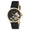Thumbnail Image 2 of Radley Floral Heart Trinket 18ct Pale Gold Heart Earrings & Black Leather Strap Watch Tray Set
