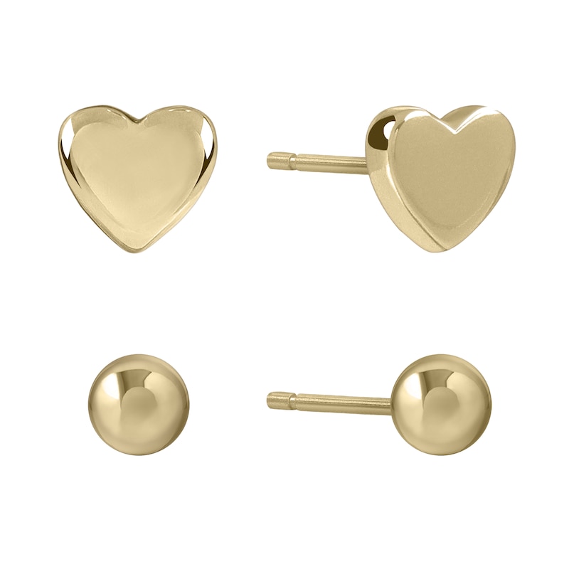 Main Image 4 of Radley Floral Heart Trinket 18ct Pale Gold Heart Earrings & Black Leather Strap Watch Tray Set