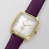 Thumbnail Image 2 of Radley Ladies' Gold Tone Square Case Purple Leather Strap Watch