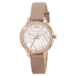 Radley Ladies' Stone Set Case Cobweb Leather Strap Watch