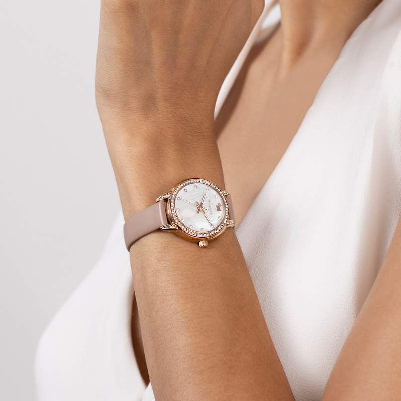 Main Image 3 of Radley Ladies' Stone Set Case Cobweb Leather Strap Watch