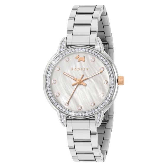 Radley Women's Silver Tone Stone Set Case Stainless Steel Bracelet Watch