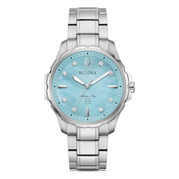 Bulova Marine Star Ladies' Blue MOP Dial Stainless Steel Bracelet Watch
