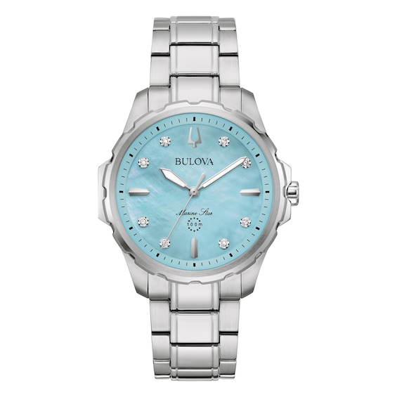 Bulova Marine Star Women's Blue MOP Dial Stainless Steel Bracelet Watch