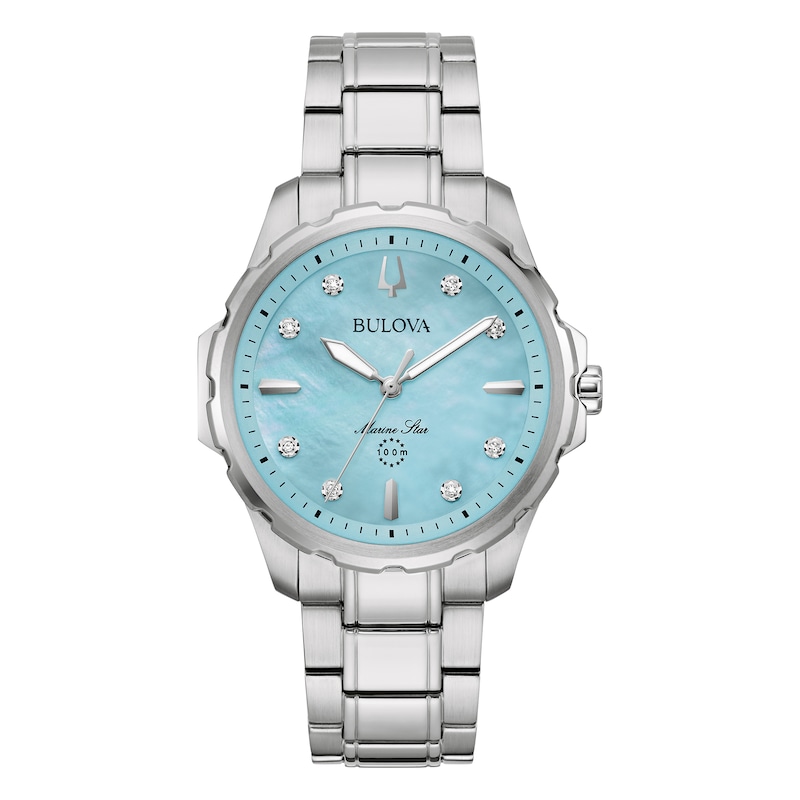 Main Image 1 of Bulova Marine Star Ladies' Blue MOP Dial Stainless Steel Bracelet Watch