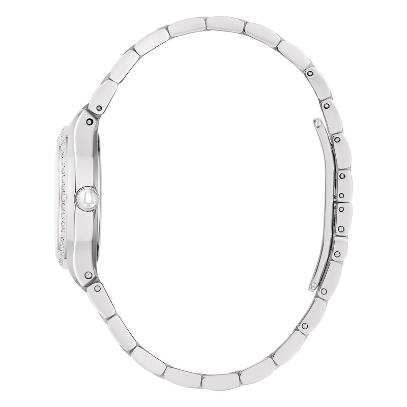 Main Image 2 of Bulova Ladies' Blue MOP Dial Diamond Set Bezel Bracelet Watch