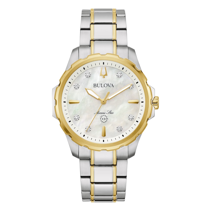 Main Image 1 of Bulova Marine Star Ladies' Mother Of Pearl Dial Two Tone Bracelet Watch