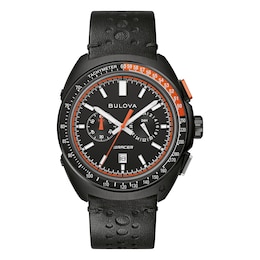 Bulova Racing Performance Men's Orange Detail Black Strap Watch