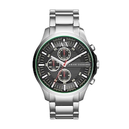 Armani Exchange Men's Black Chronograph Dial Stainless Steel Bracelet Watch