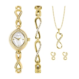 Sekonda Infinity Ladies' Gold Tone Stone Set Watch Gift Set