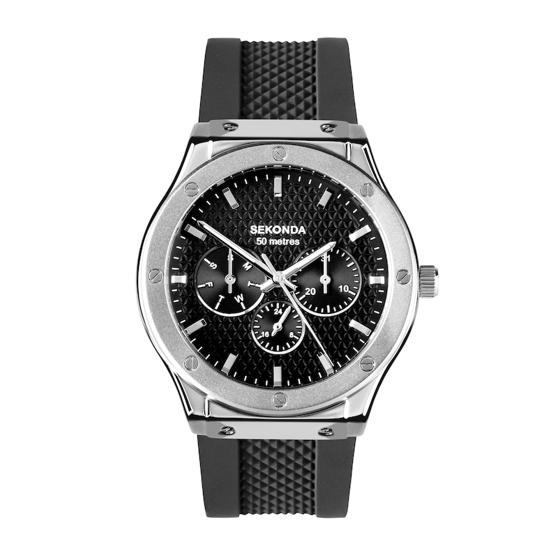 Main Image 1 of Sekonda Titan Men’s Black Silicone Strap Watch