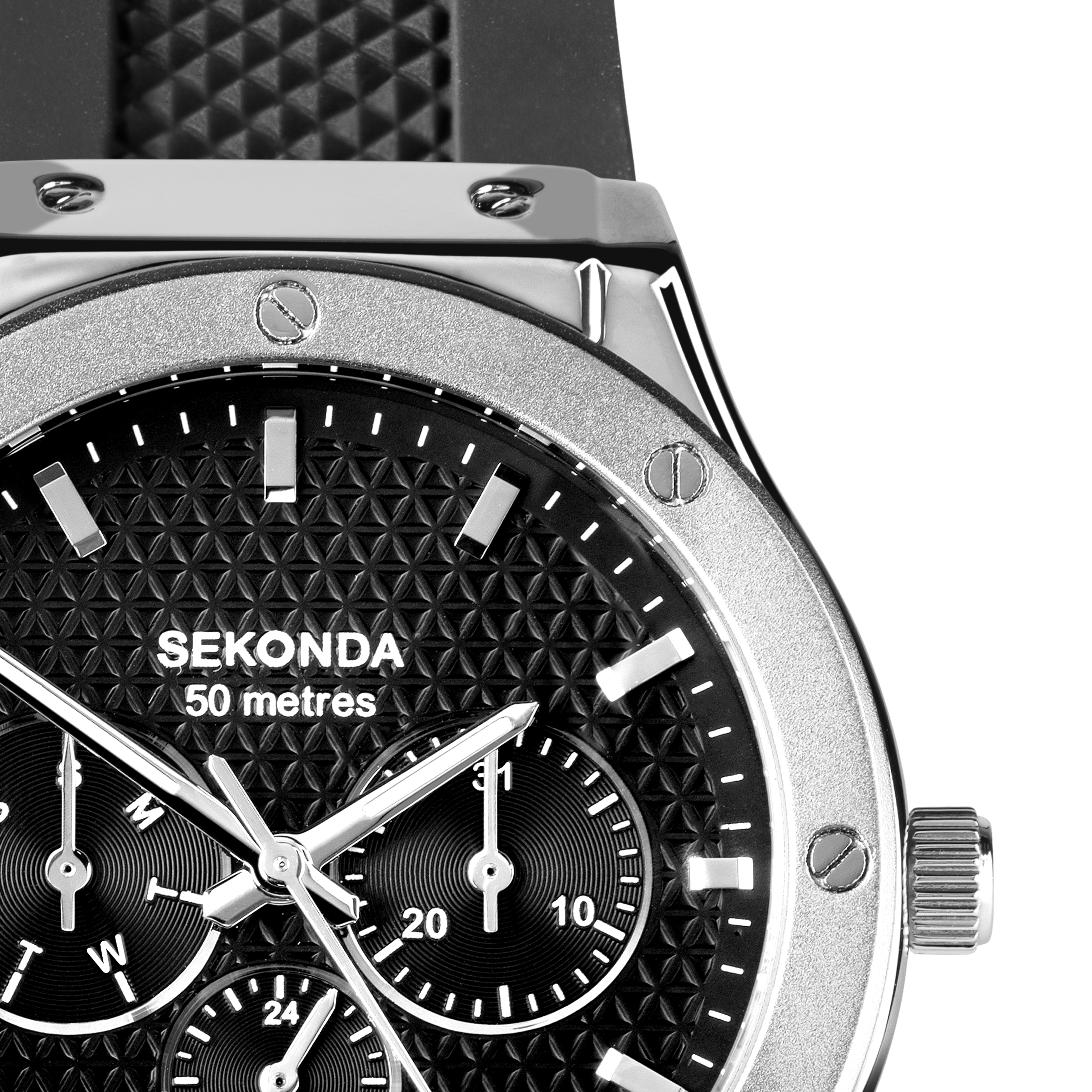 Main Image 2 of Sekonda Titan Men’s Black Silicone Strap Watch