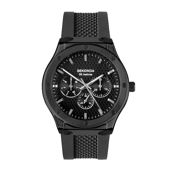 Sekonda Titan Men’s Black Silicone Strap Watch