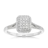 Thumbnail Image 1 of 9ct White Gold 0.20ct Diamond Emerald Cut Halo Ring