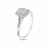 Thumbnail Image 2 of 9ct White Gold 0.20ct Diamond Emerald Cut Halo Ring