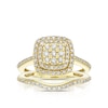 Thumbnail Image 1 of Perfect Fit 9ct Yellow Gold 0.66ct Diamond Cushion Cluster Bridal Set